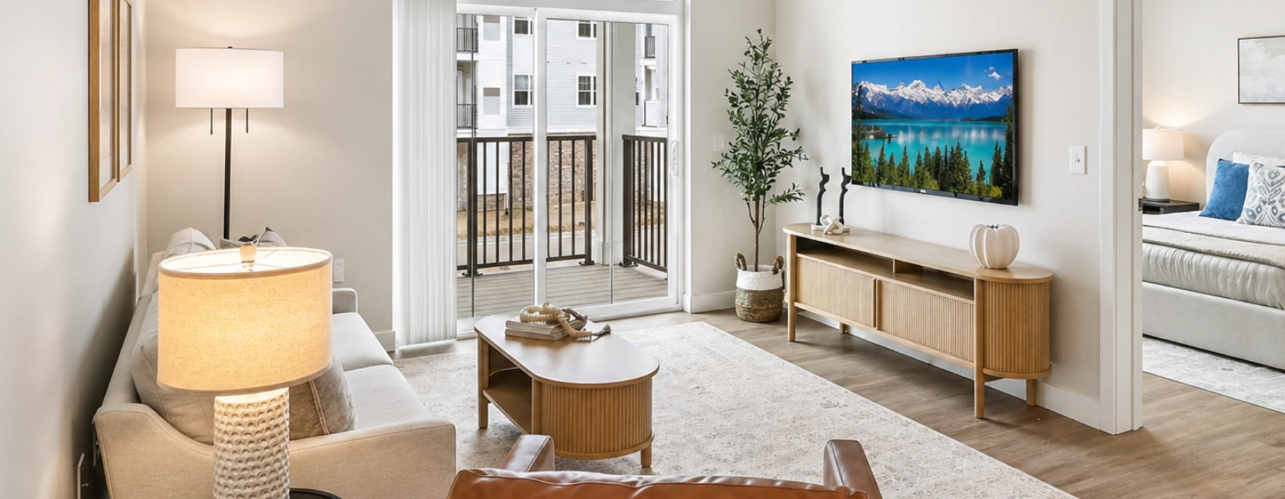 living room with a couch chair and tv