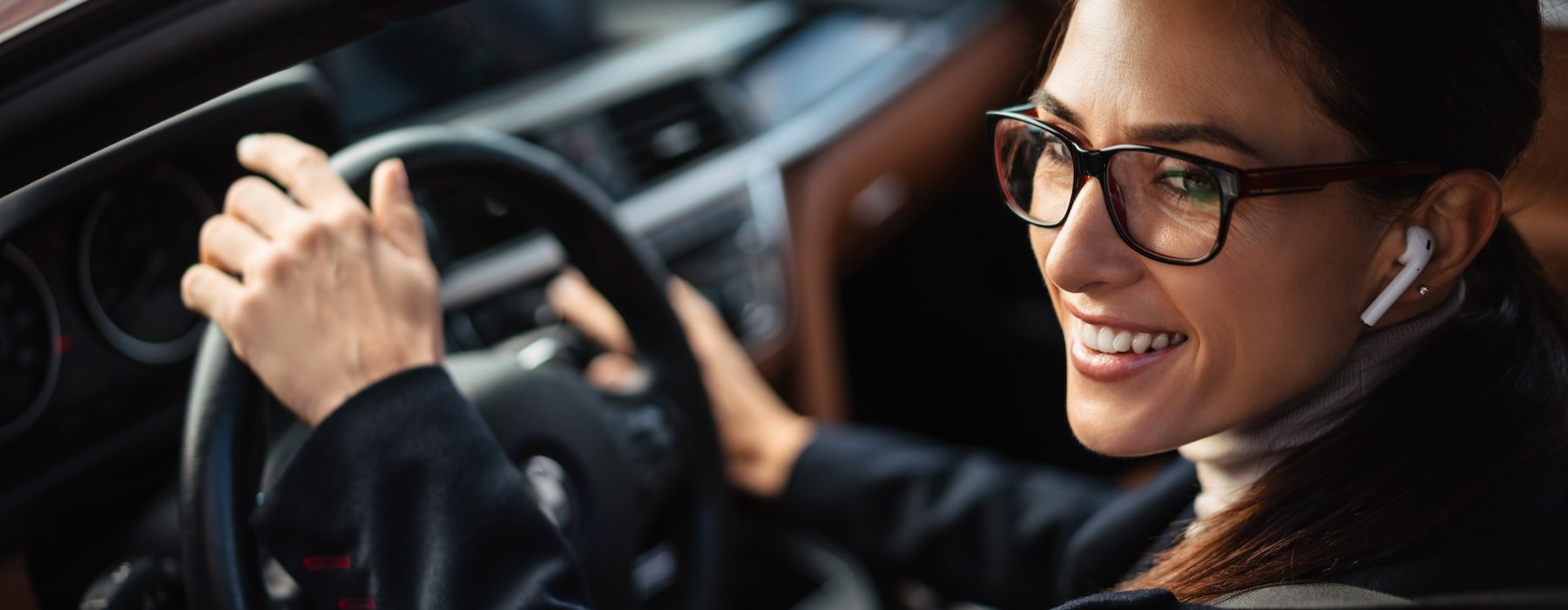 a person driving a car